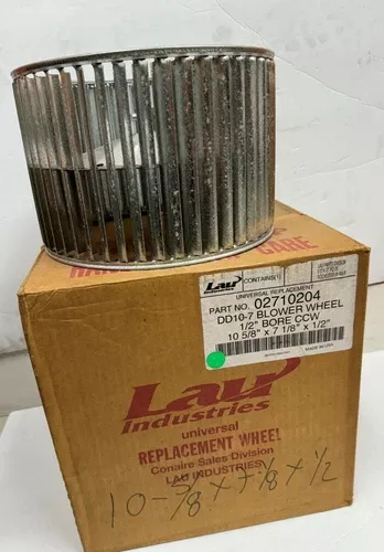 02710204-lau-dd10-7a-blower-wheel-squirel-cage-10-5-8-x-7-1-8-x-1-2-ccw 02710204 Lau DD10-7A Blower Wheel Squirel Cage 10-5/8″ x 7-1/8″ x 1/2″ CCW