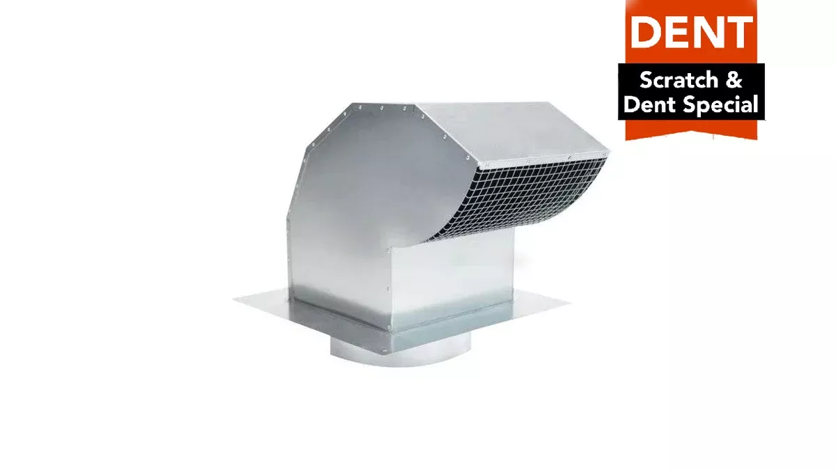imperfection-galvanized-steel-roof-cap-8-duct-removed-flange (Imperfection) Galvanized Steel Roof Cap - 8" Duct Removed Flange